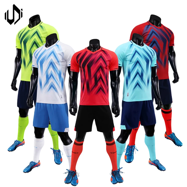 

wholesale sportswear training uniforms goalkeeper shirts custom Design pattern short sleeve soccer kits football jersey, Red