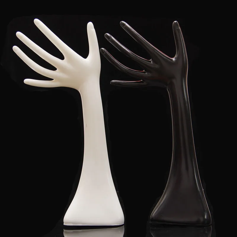 

Mannequin Hand Finger Ring Bracelet Bangle Jewelry Display Stand Holder, Fleshtone black white