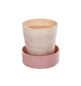 Camping Collapsible Drinking Cups Portable Straw Wheat Portable Plastic Folding Cup