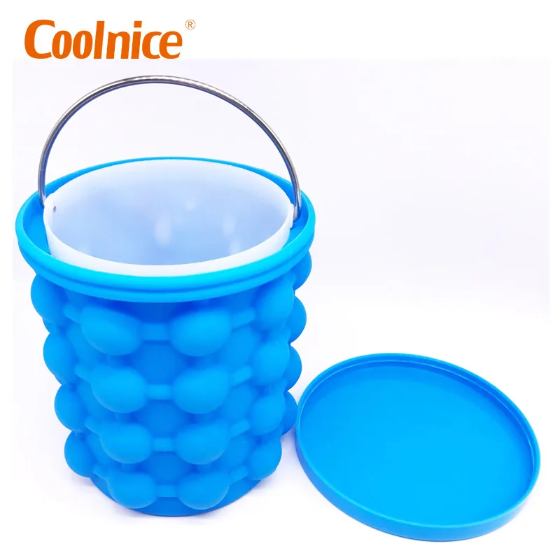 Silicone Cylindrical Ice Cube Genie Wine Custom Ice Tray Bucket With Lid Buy Silicone