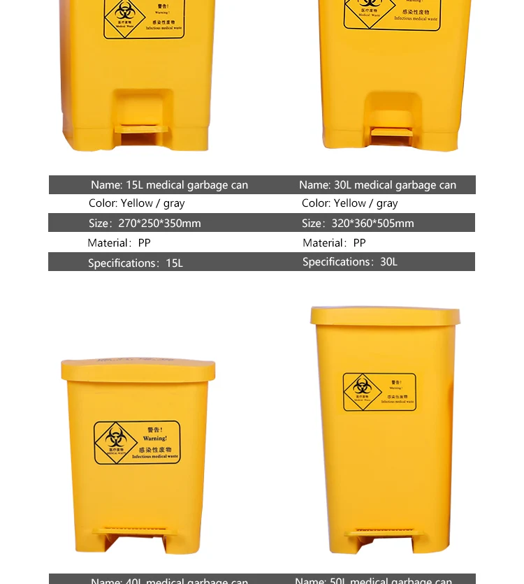 15l Biohazard Waste Bin Dustbin Garbage Bin Buy Medical Trash Can,Medical Waste Bin,Clinical