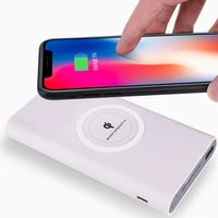 

2019 new qi wireless charger power bank 10000mah Portable powerbank dual USB fast charge with Type-c input External Battery