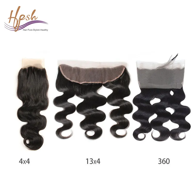 

360 degree frontal brazilian body wave human hair with closure