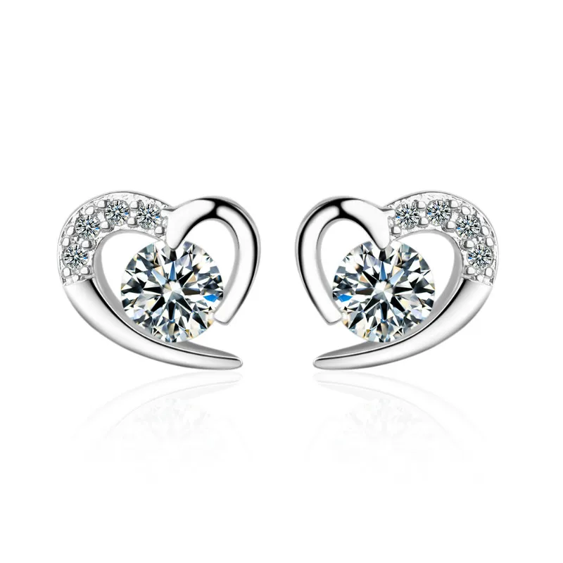 

ED596 2019 Fashion temperament hollow diamond stud earrings silver jewelry for women, N/a