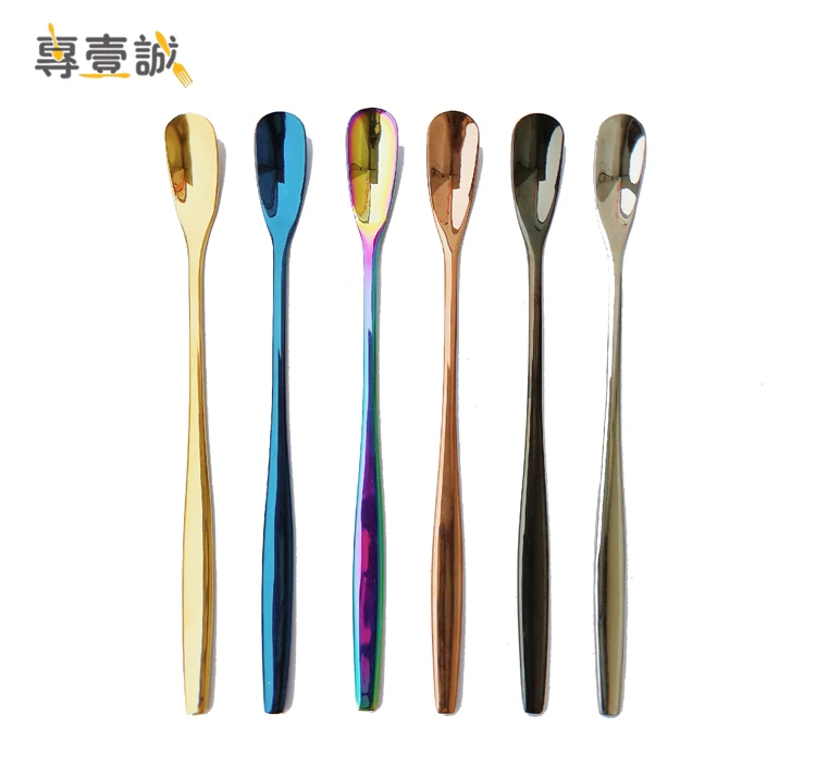 

Stainless SteelIce parfait Cocktail Stirring SpoonMixing SpoonsRose Gold Small Metal Spoon