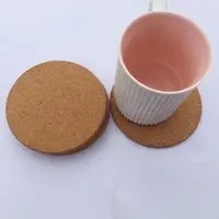 

Round 9cm Blank Backing Logo Holder Print Wood Cup Printing Tin Cork Coaster Custom