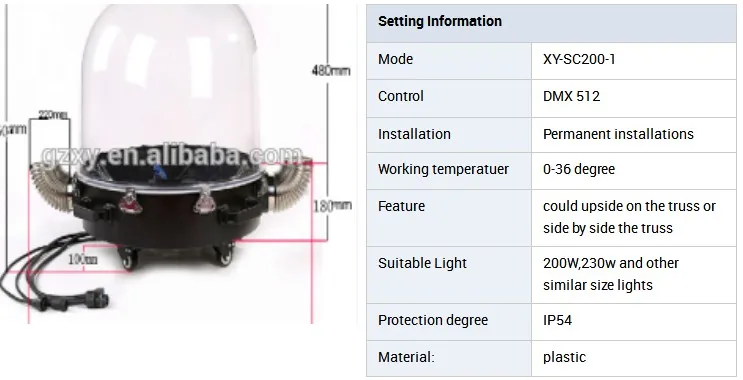 Hot sales outdoor waterproof moving head dome plastic rain cover for moving head light