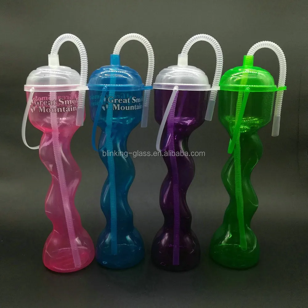 24oz Pet Food Grade Plastic Twisted Party Yard Cup With Portable Twist