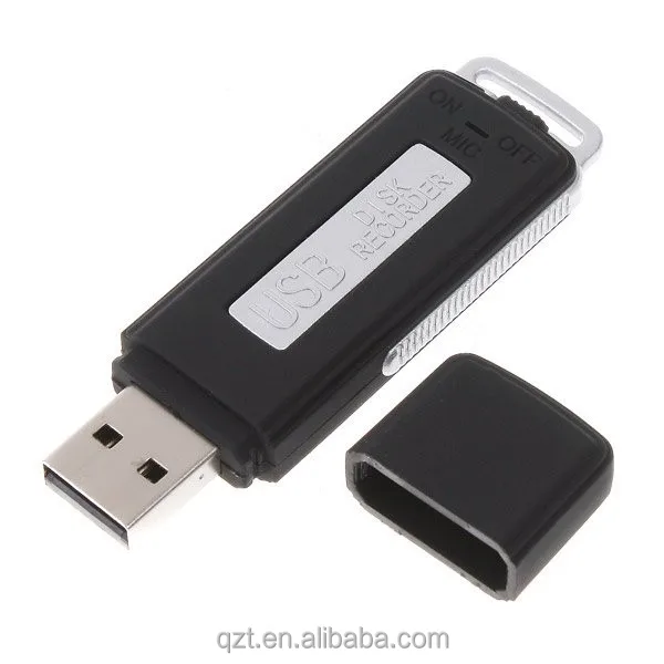 

QZT 2 in 1 Mini Dictaphone Flash Drive Disk WAV Format 8GB USB digital voice recorder spy, Black