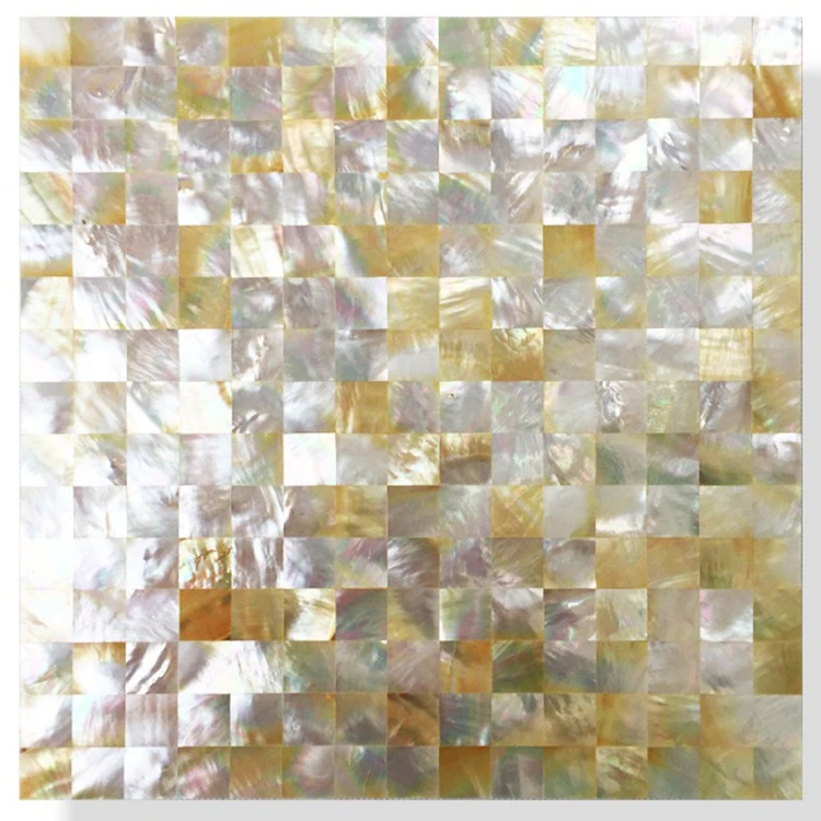 Natural Mother of Pearl Oyster Mini Brick Shell Mosaic Tile for Bathroom / Kitchen Backsplashes 12" X 12"