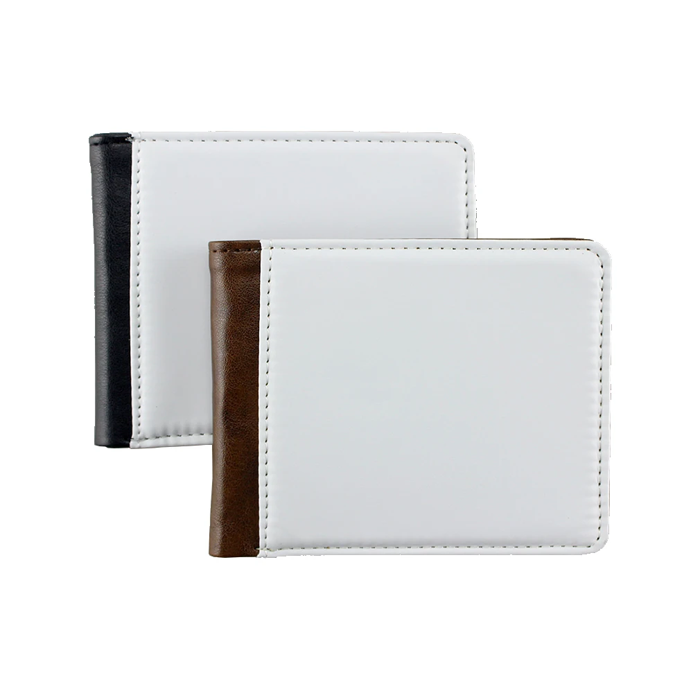 

DIY Sublimation Blank Bi-Fold Men's Wallet PU Wallet, Black/brown