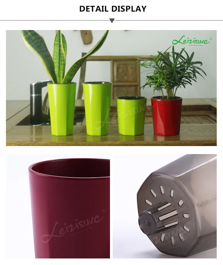 Leizisure cheap ornamental indoor bulk fancy modern wholesale plastic office desk table mini small planter flower plant pots