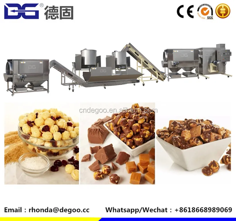 
High quality chocolate pop corn machine caramel pop corn production line 