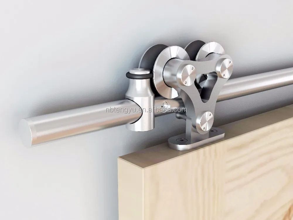 Sliding Wood Barn Door Stainless Steel Soft Closing Mechanism,Wooden