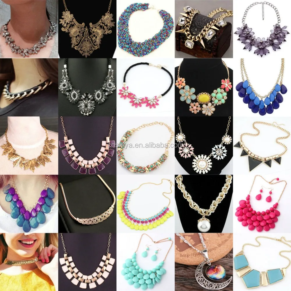 Online shop china !Wholesale choker/bridal wear gold chain design necklace, taobao resin/crystal/zircon/ pearl necklace jewelry