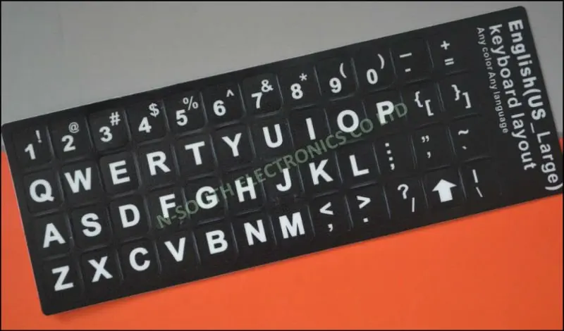 English US Large letters GRAY keyboard stickers 