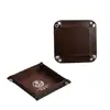 Hot selling office leather desktop coin storage tray with snap