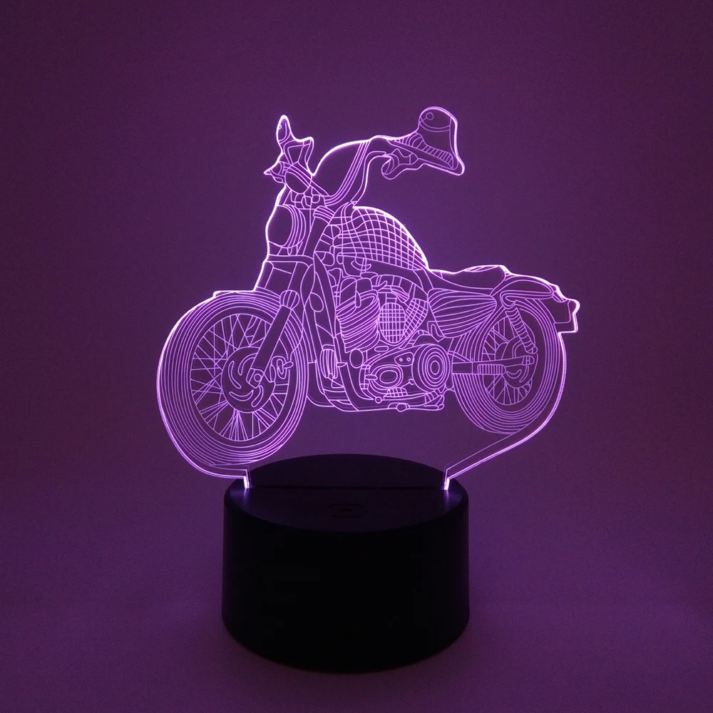 Hot Sale Night Light 3D Lamp Motorcycle Pattern Customizable Decoration for Bar