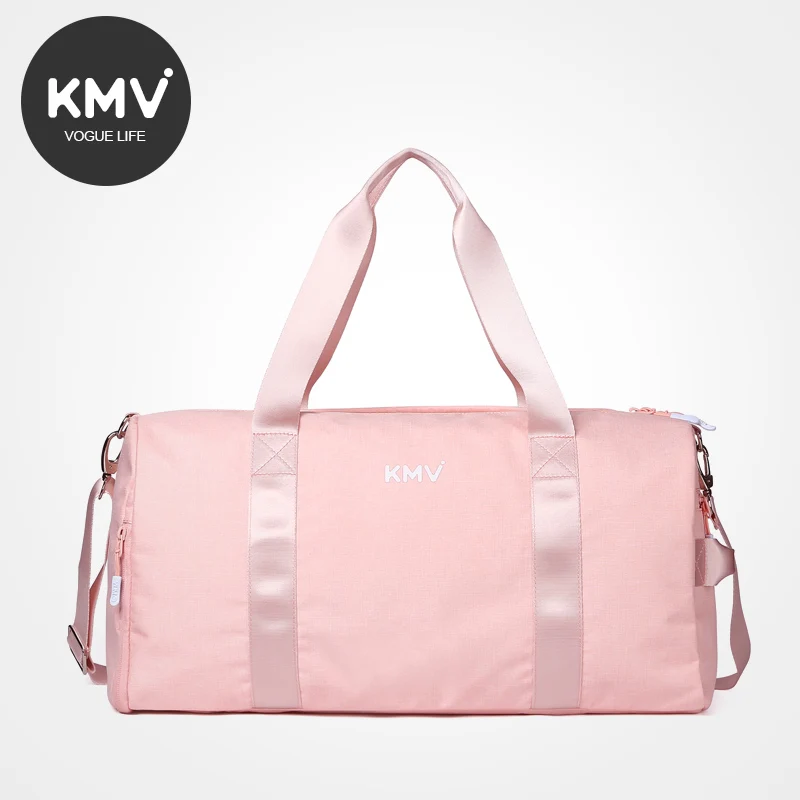 

Custom Woman Wet Dry Depart Sport Gym bags with Shoe Compartment, Pink/black/light grey/dark grey