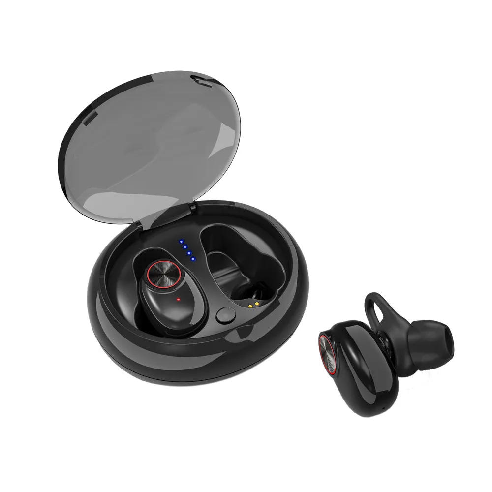 

TWS V5 mini wireless earpiece headset with charging box for cheap promotional gift items headphone earbuds for mobile phone, Black