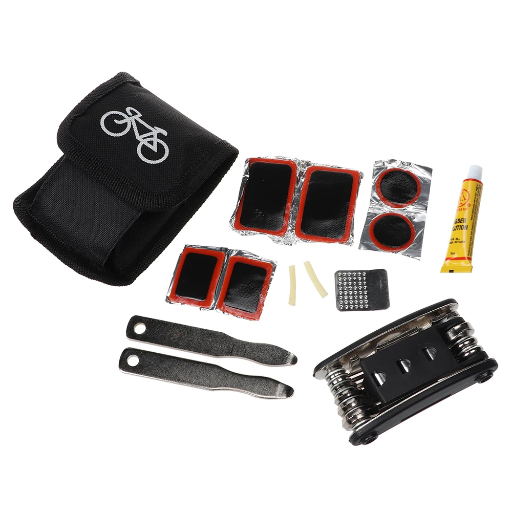 

BOY 8090AB Multifunctional Road Bike Repair Tool Set Mountain Bicycle Tool Bag MTB Multi Bike Tool Kit, Black/orange