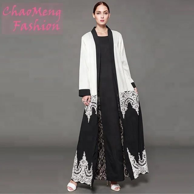 

1566# Plus size modern embroidery women clothing elegant Kimono Hijab Islamic dress abaya 2018, As shown