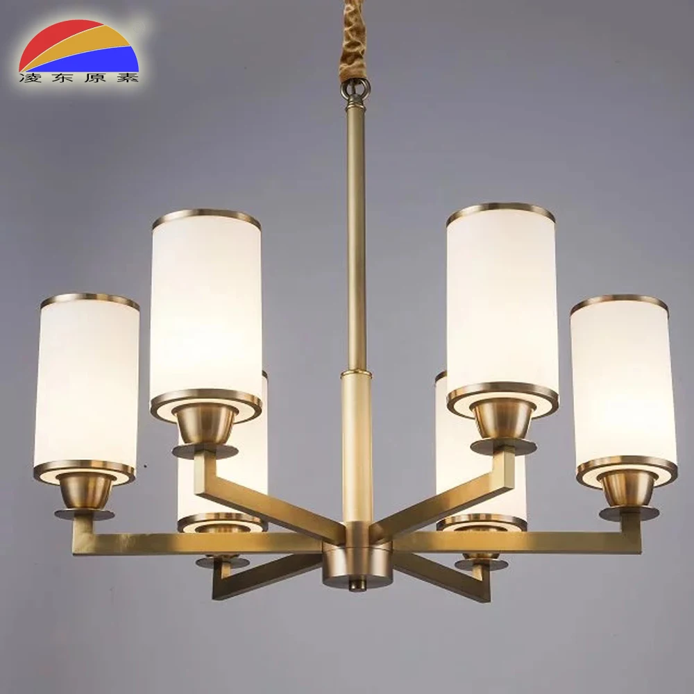 6 light copper brass glass pendant light lamp fit E14 LED bulbs for home house decoration