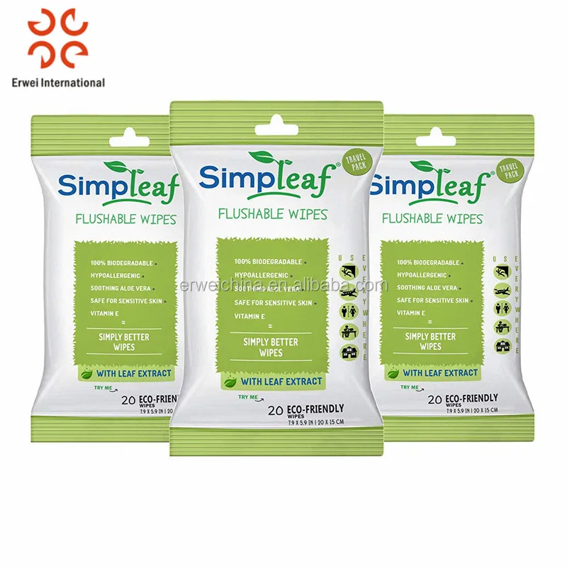 Personal Cleansing Hypoallergenic Flushable Wet Wipes For Women