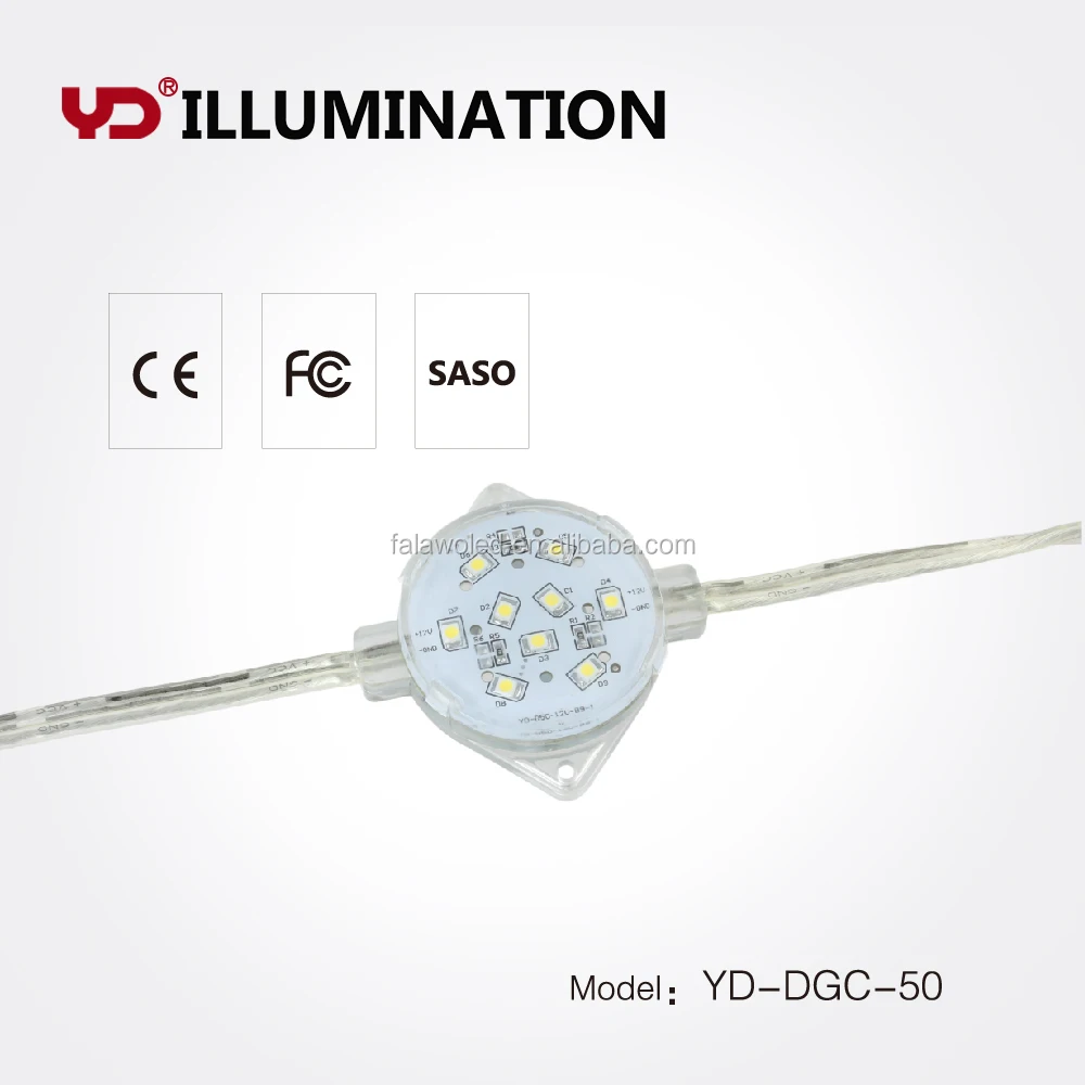 Transparent IP68 smd5050 programmable waterproof rgb 50mm led module