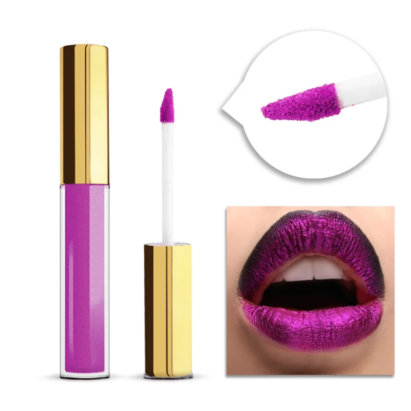 

Wholesale private label fashion color matte natural waterproof Liquid vegan metallic lipstick