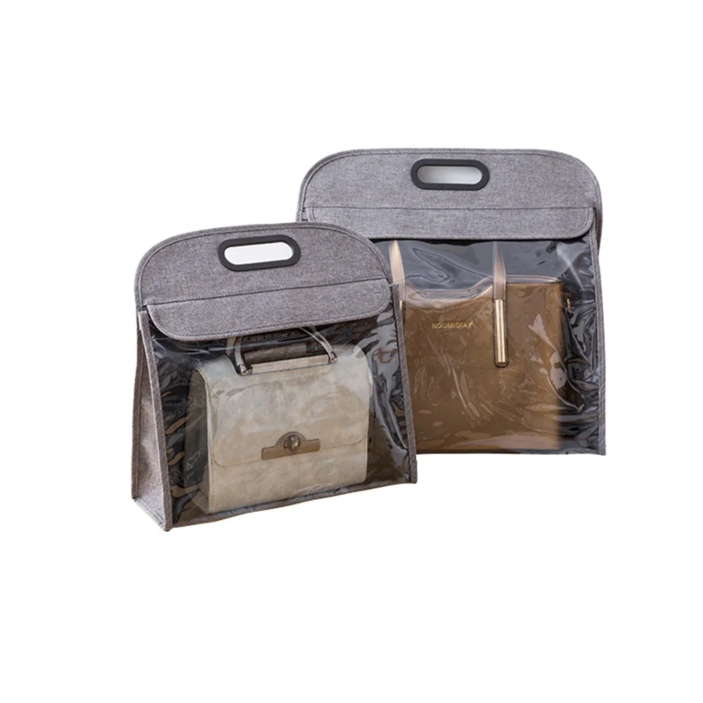 

Waterproof non-woven storage bag with plastic carrying and transparent PVC window for Lady bag, Customized