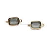 charm pendant /glass pendant rectangle 13.8*7mm brass bezel setting gold plating