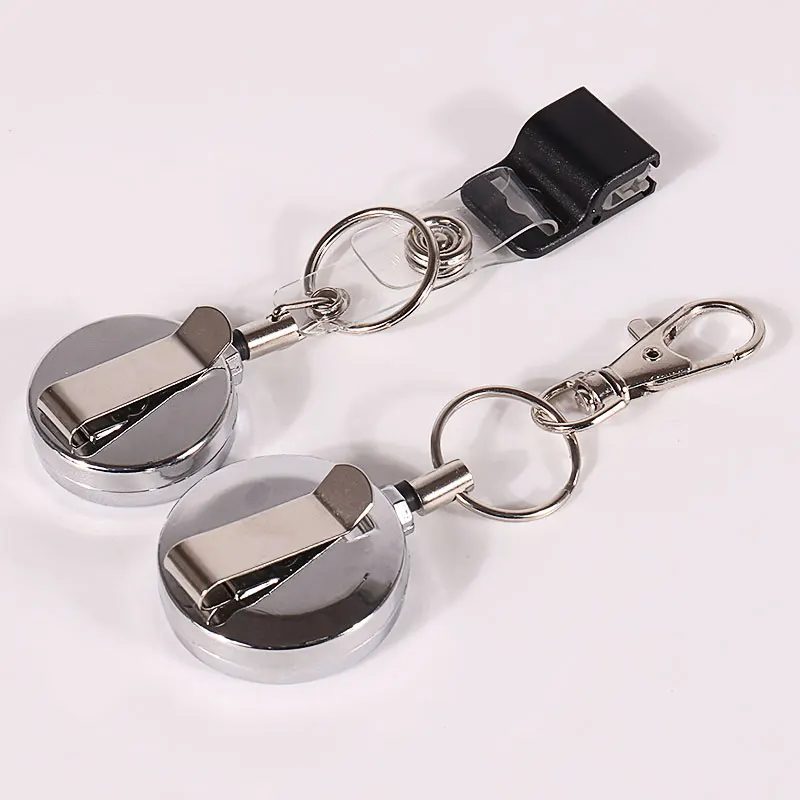 metal badge reel retractable badge holder