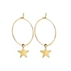 Simple Fashion Wholesale Hoop Earrings Gold Plated Moon And Star Earring