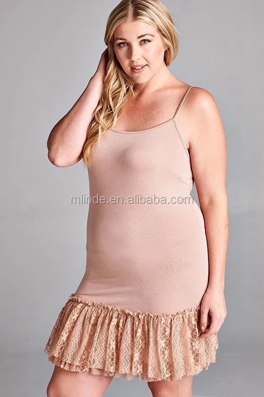 Plus Size Xxxl Women Clothing Stretchy Knit Cotton Solid Lace Tunic