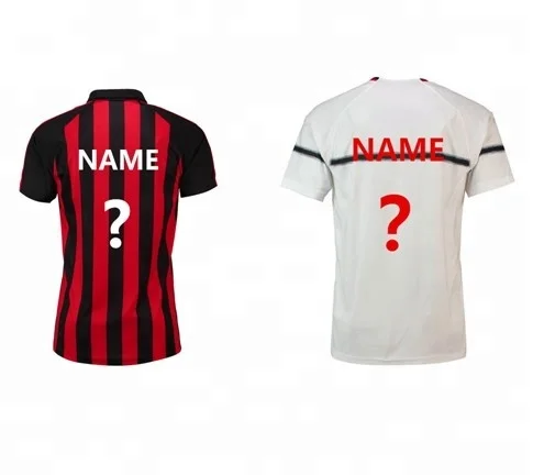 

Free Shipping to Milan football shirt 2018/19 Customized name AC thailand quality home soccer jersey, White;red