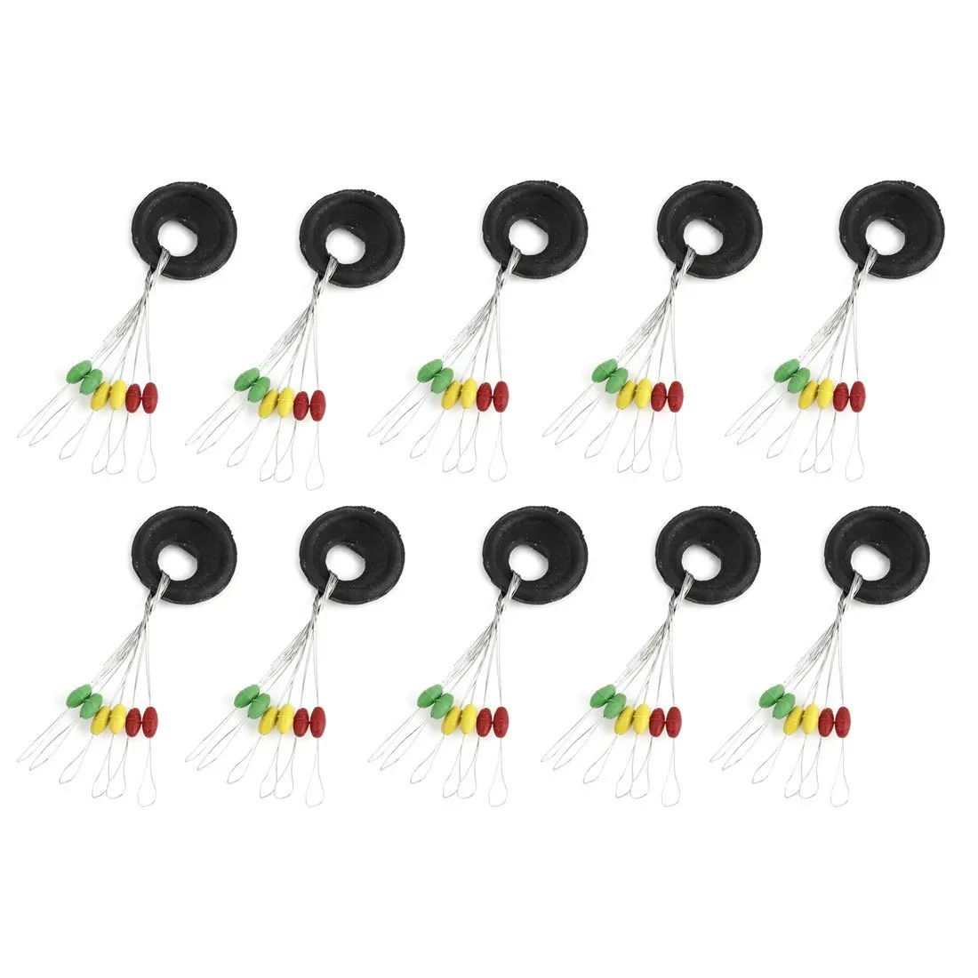 Rubber Oval Shaped Fisherman Stopper Fishing Bobber Sinker Float Bean 10 Pieces