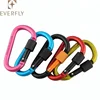 Colorful aluminum carabiner clip hook with screw lock