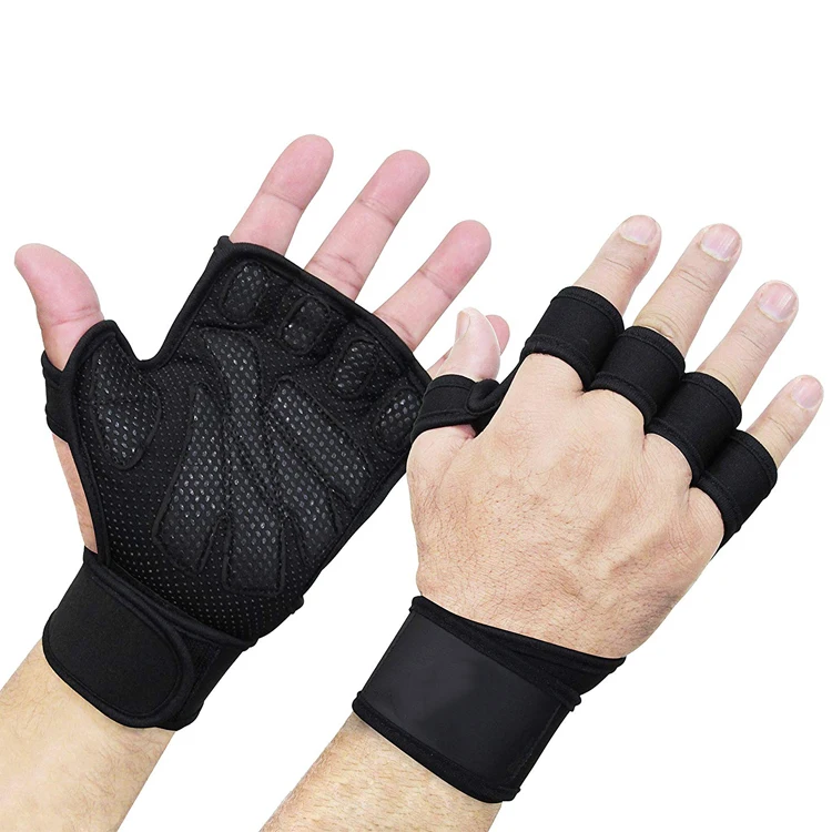 

Eco-friendly personalized protection women men's universal slip resistant fitness gym lifting gloves, Black