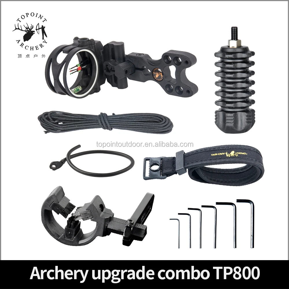 

TOPOINT ARCHERY Upgrade Combo TP800 Recurve/Compound Bow Hunting Accessories with Brush Arrow Rest Bow Stabilizer bow sight