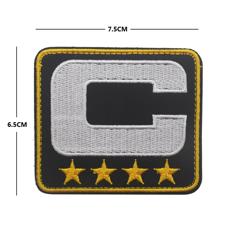 

Black Captain C Patch 4 Gold Stars PATCH BADGE Jersey Football Baseball Soccer Hockey PATCH for Jersey