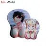Best-selling 3d anime boy mouse pad, sublimation silicon breast mouse pad roll material