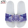 Custom Logo Flowers Pattern White Outdoor/Indoor Women's Slides Plain Sandal Slippers