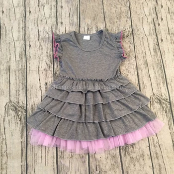 grey colour baby frock