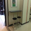 Restaurant furniture wall mount solid surface table top with chair set
