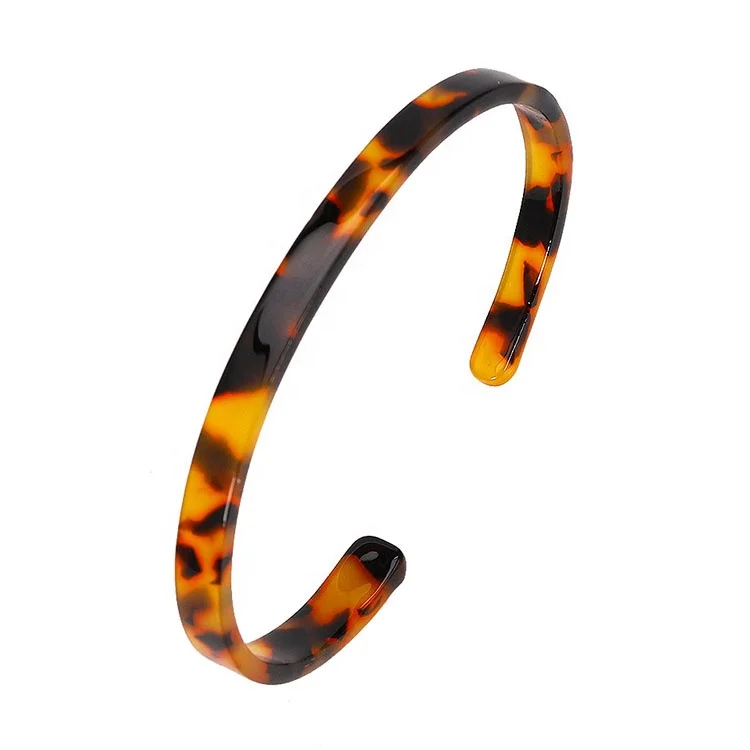 

7 mm Wide Resin Bangle Multi Color Lucite Bangle Tortoise Bangle