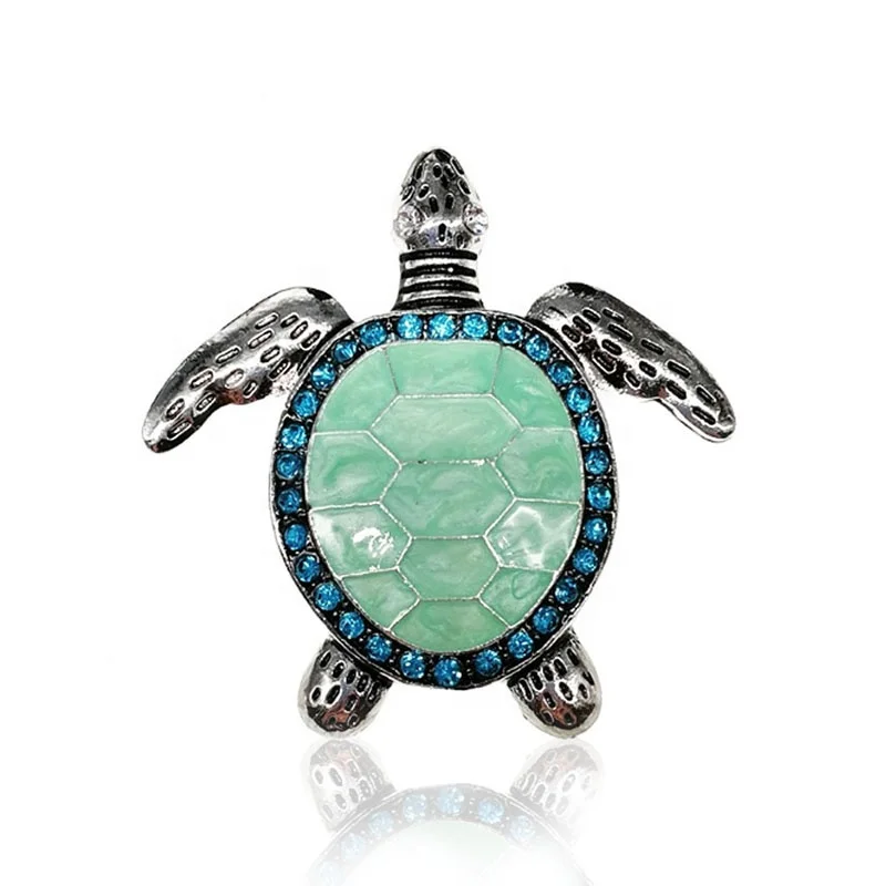 

zinc green enamel rhinestone sea turtle charms animal pendant necklace jewelry, As picture