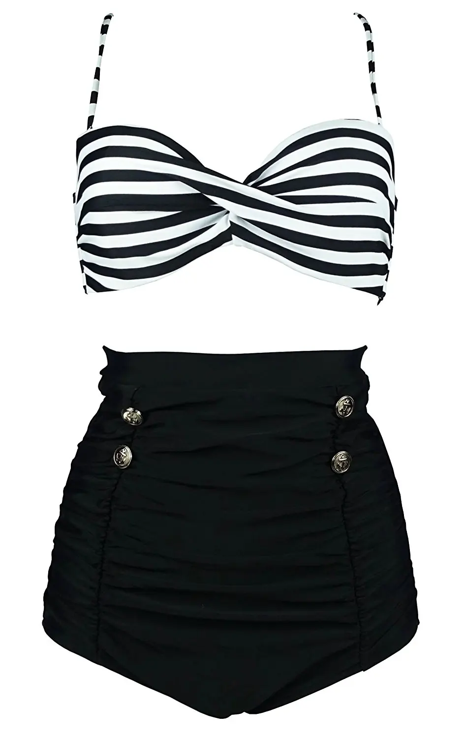 Cheap Retro High Waisted Polka Dot Bikini Find Retro High