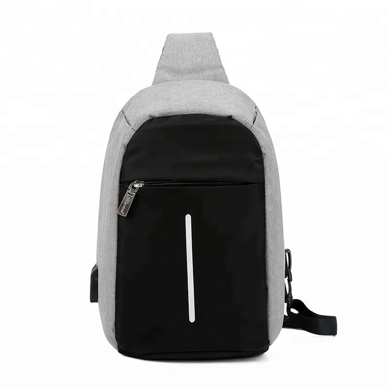 

Anti-Theft Leisure Business Waist Bag with USB Charging, Grey,black,purplr or customized color