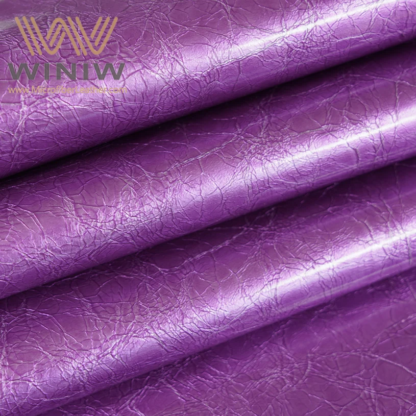 Microfiber Artificial Leather Purple Vinyl Fabric